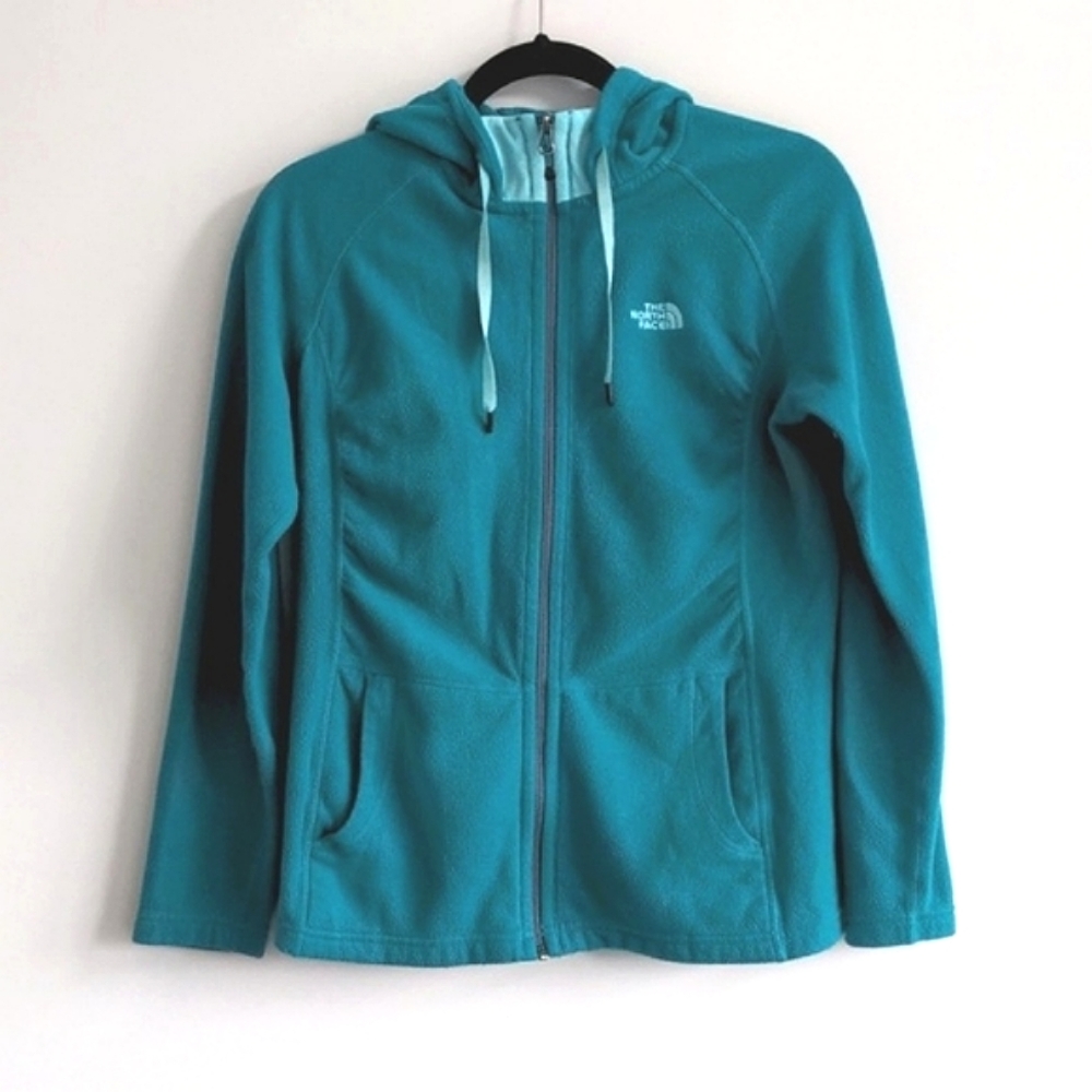 The North Face Fleece Zip Up Hoodie Jacket, Teal, Womens Size Medium